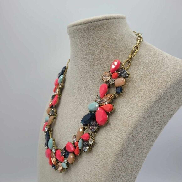 J Crew Multi Color Crystal and Resin Statement Necklace - Picture 3 of 8
